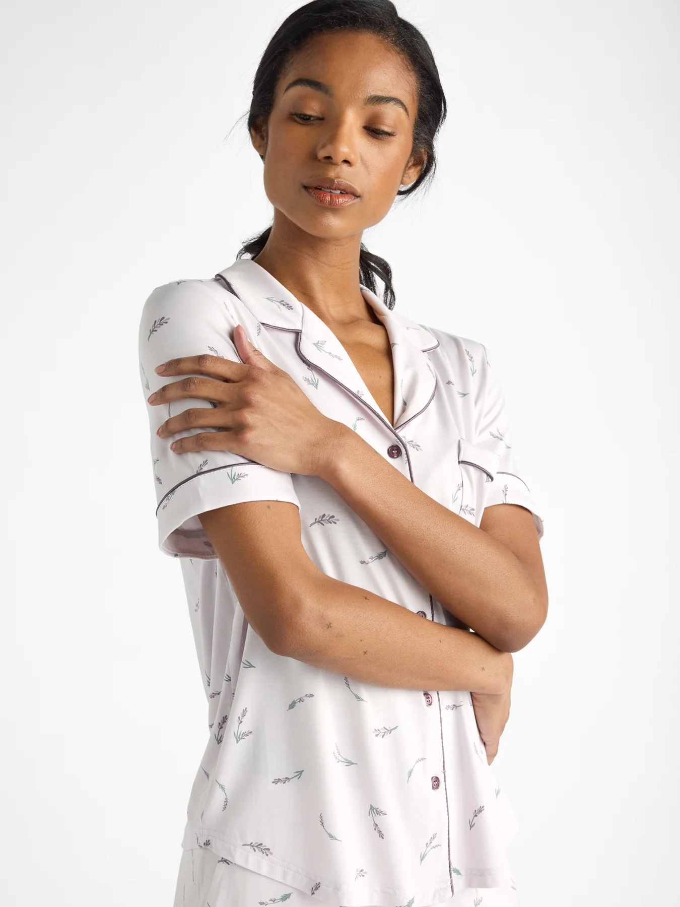 Women's Bamboo Stretch-Knit Short Sleeve Pajama Top - Last Chance - Image 53