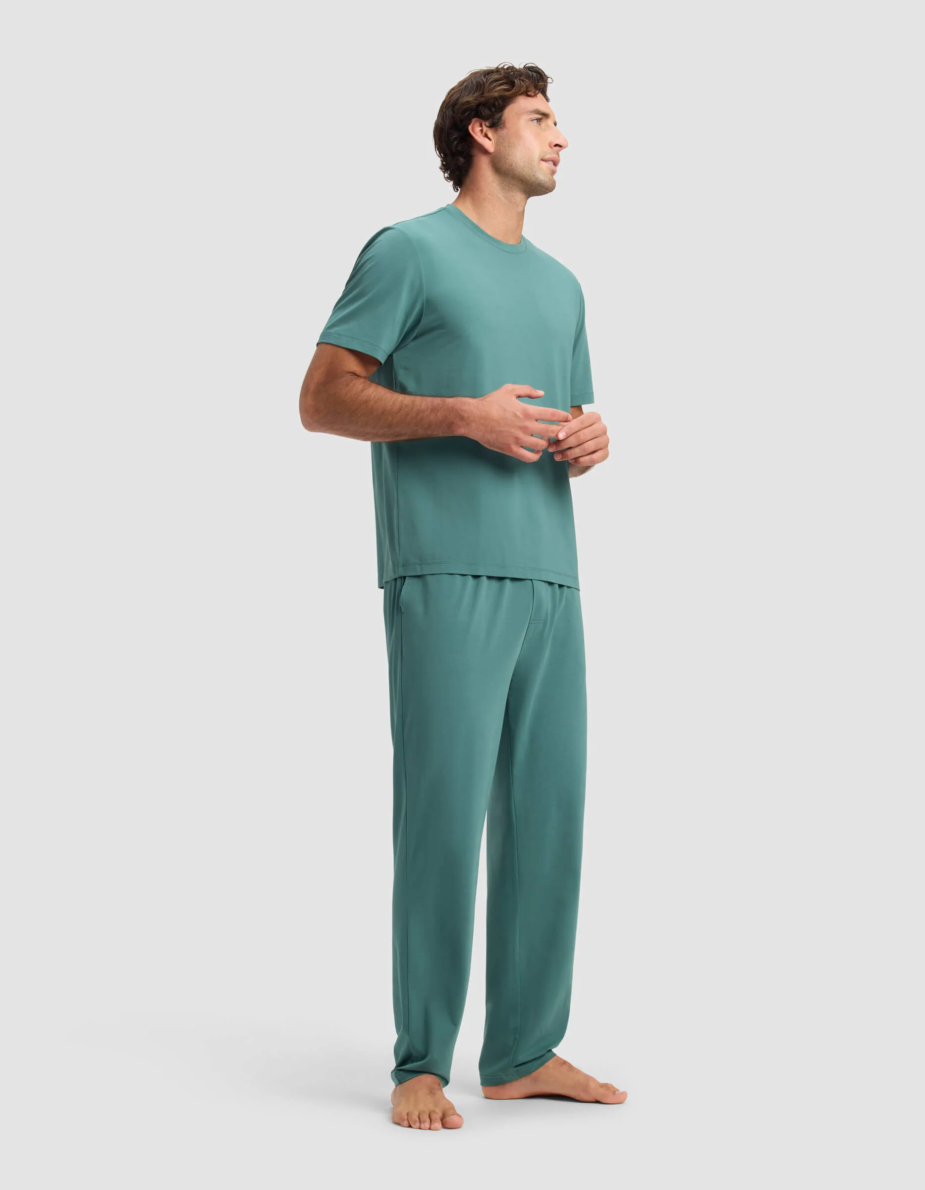 Men's First Layer Pajama Short Sleeve Tee & Pant Set - Image 20