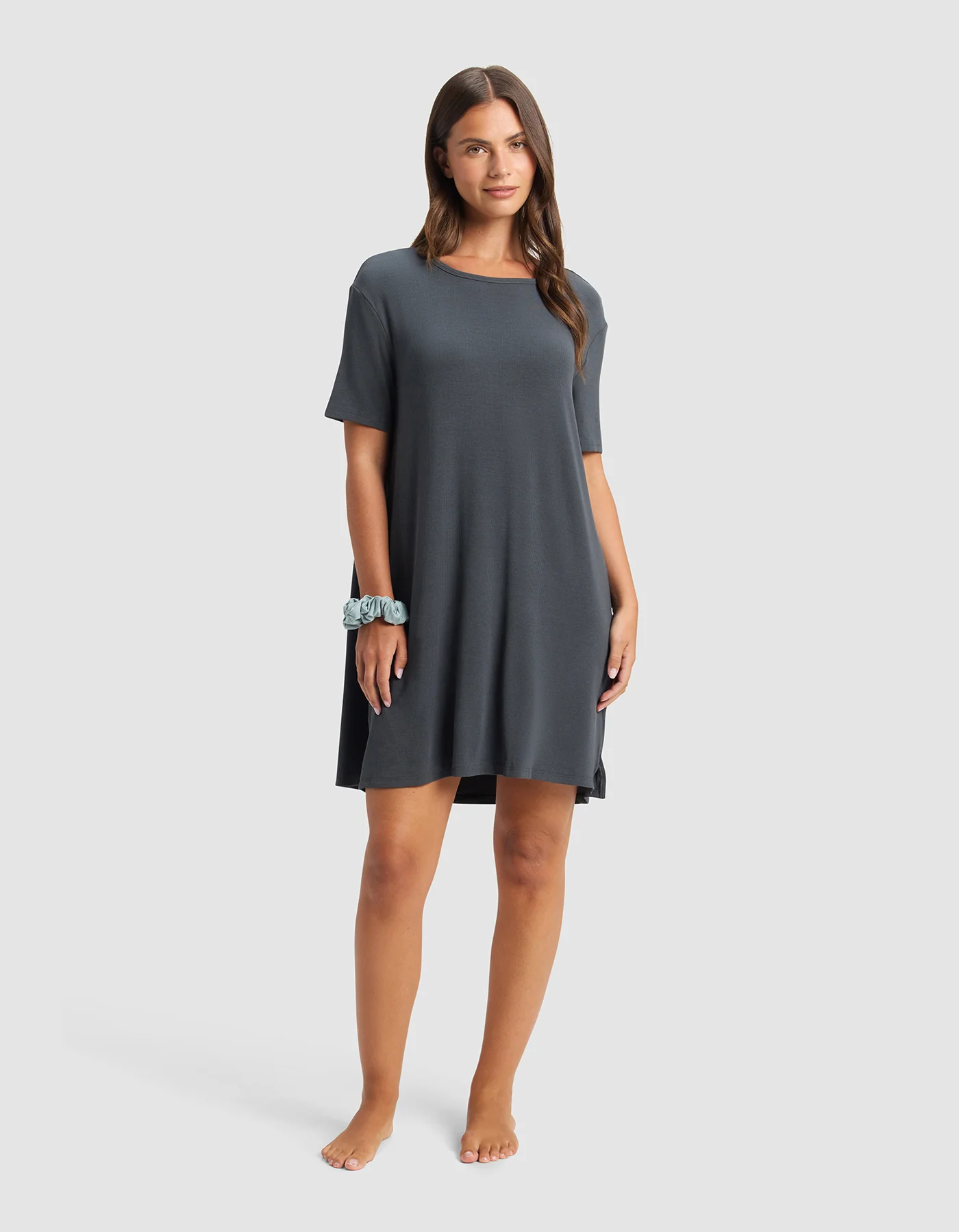 Women's Bamboo Rib-Knit Boyfriend Dress - Image 4