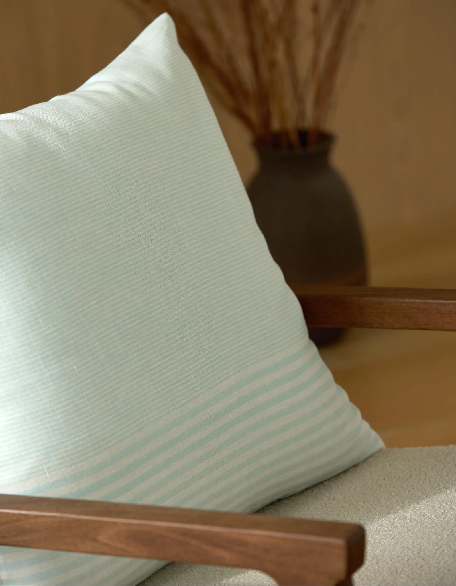 Striped Linen Throw Pillow - Image 102