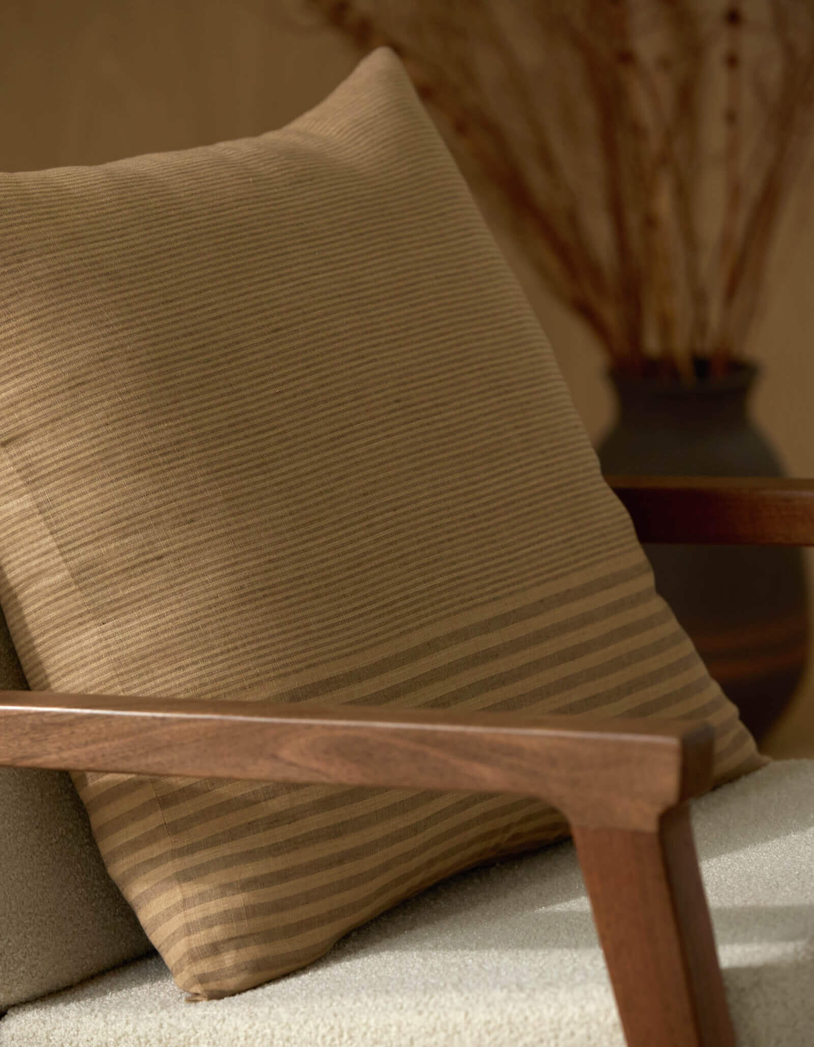 Striped Linen Throw Pillow - Image 110