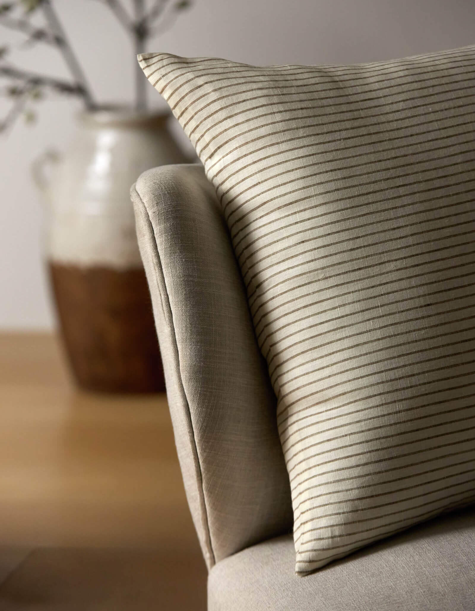 Striped Linen Throw Pillow - Image 4