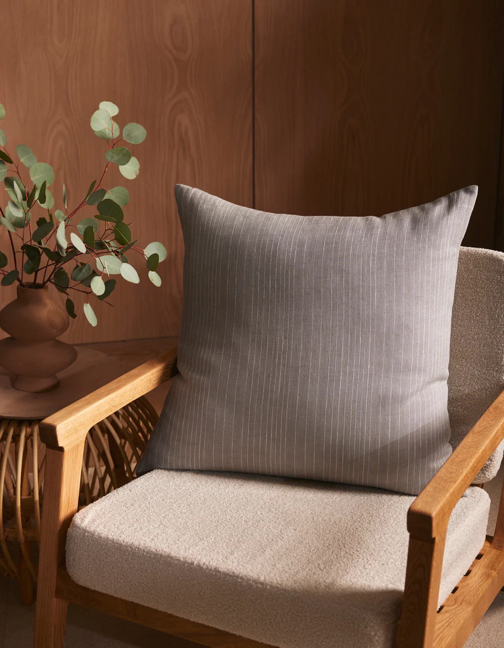 Striped Linen Throw Pillow - Image 43