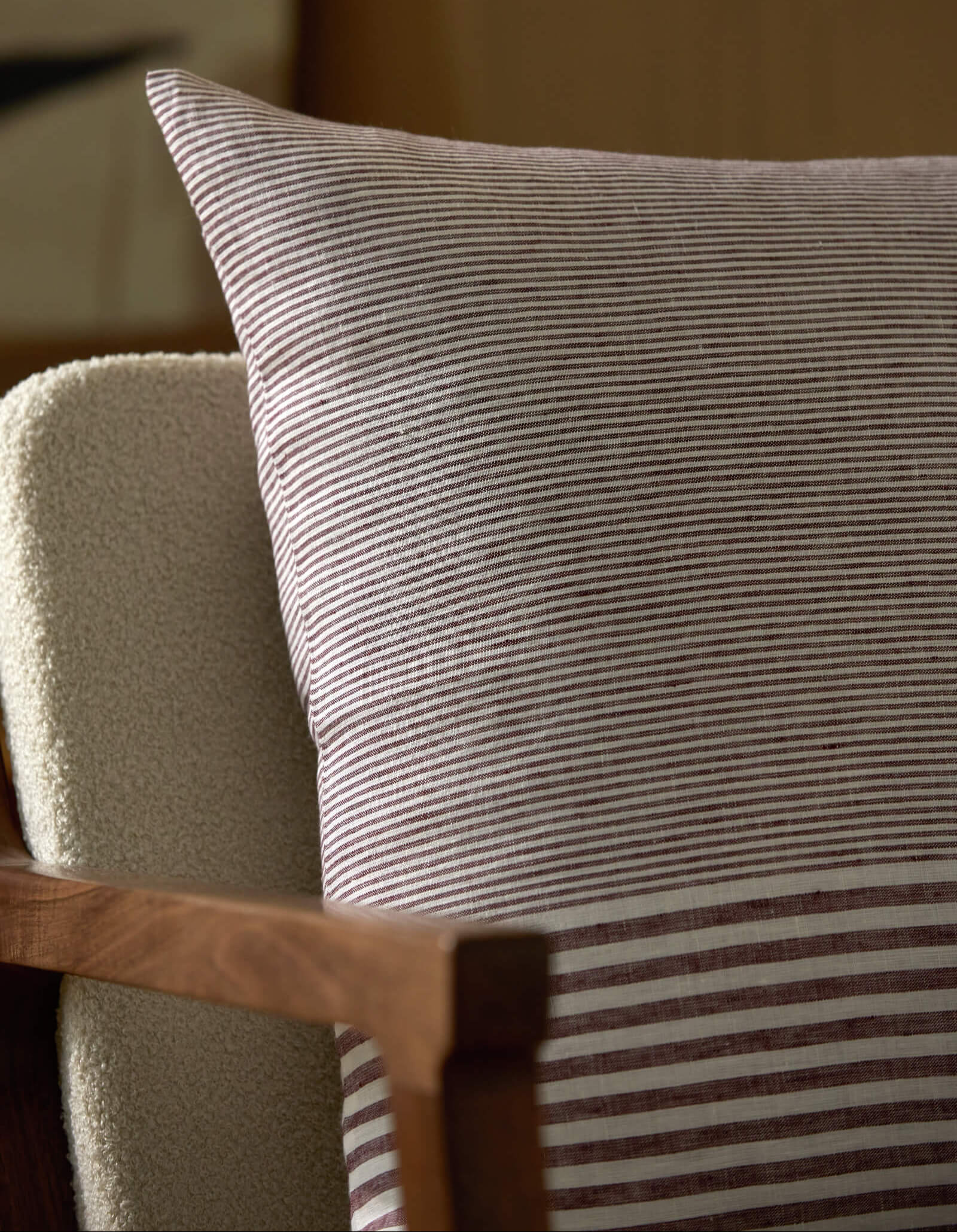 Striped Linen Throw Pillow - Image 92