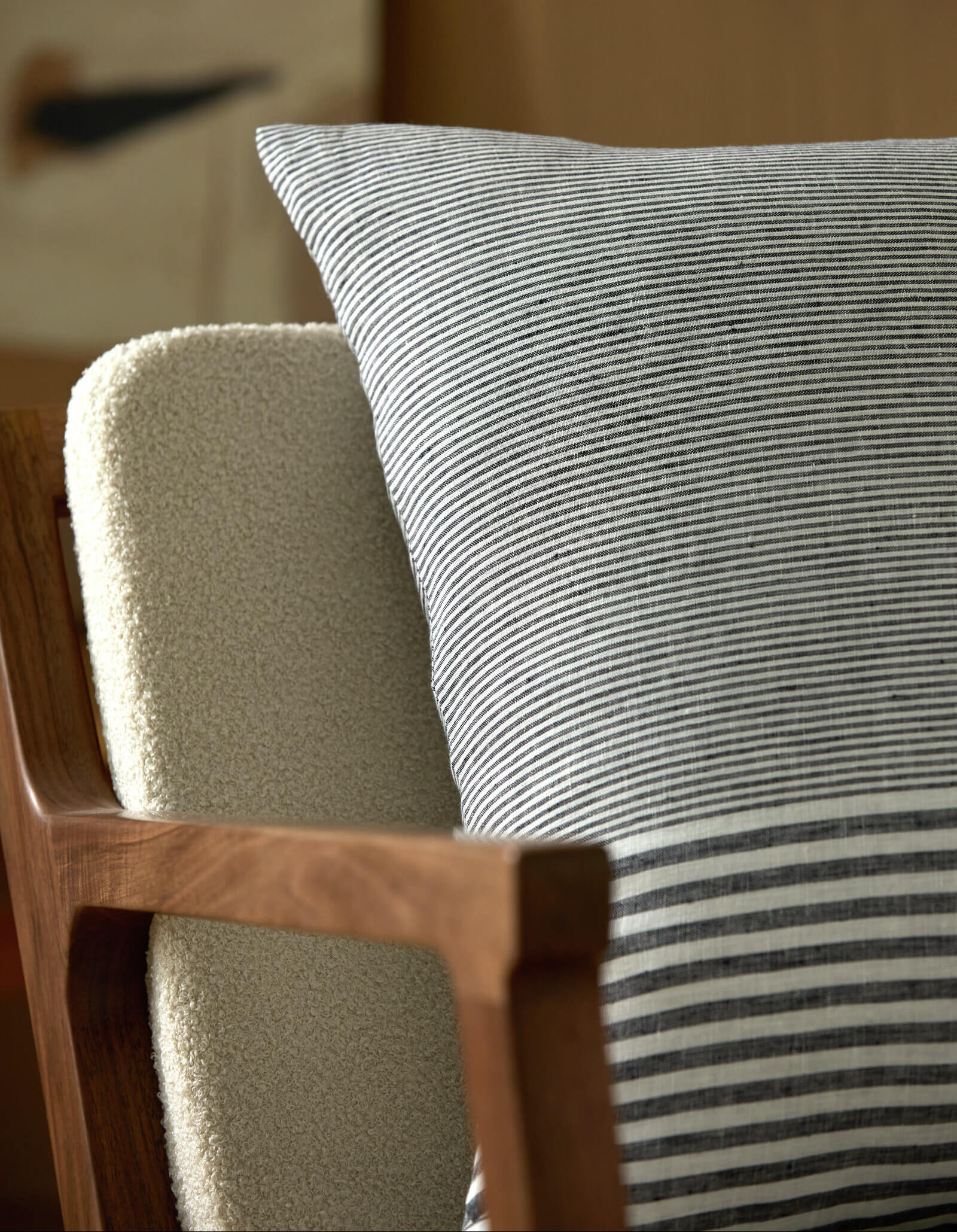 Striped Linen Throw Pillow - Image 97