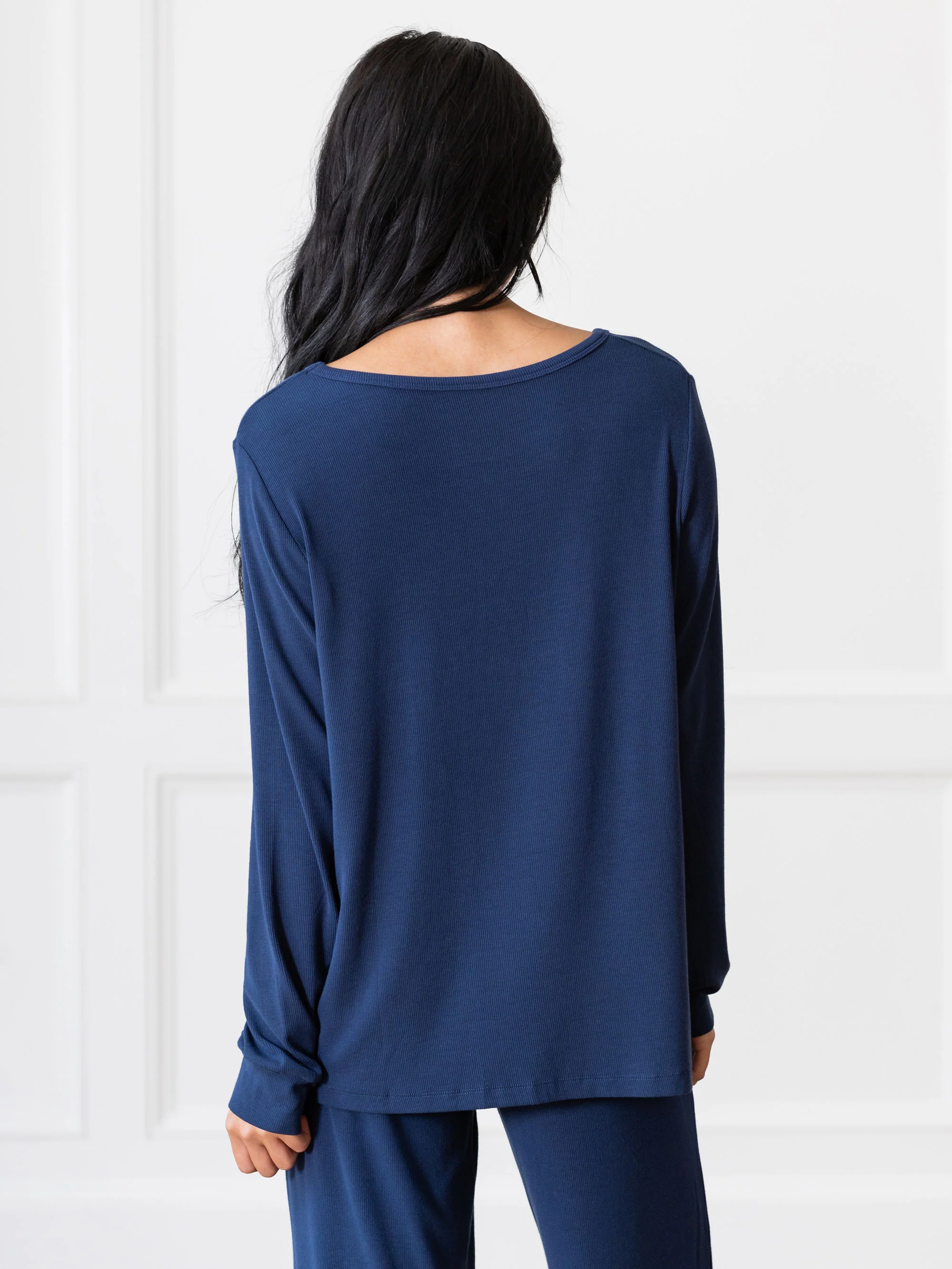 Women's Bamboo Rib-Knit Long Sleeve Lounge Top - Wholesale - Image 26