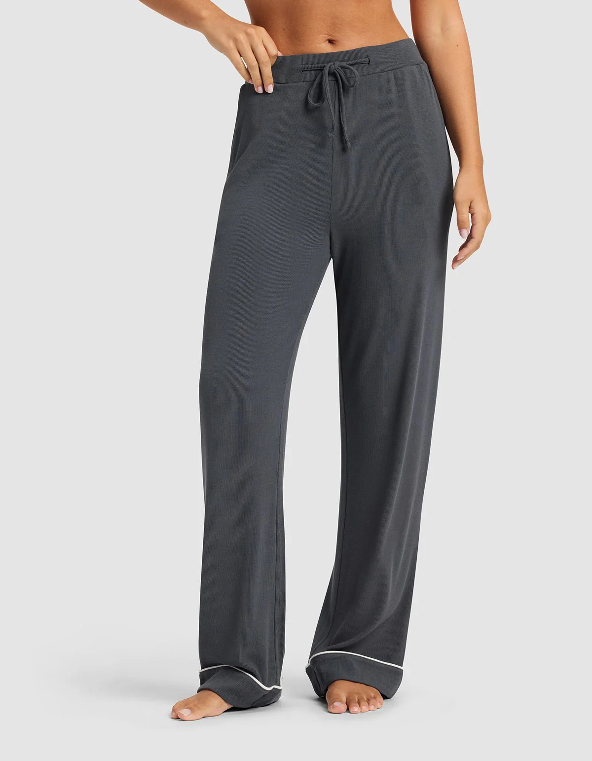 Women's Bamboo Rib-Knit Classic Long Sleeve Pajama Set - Image 10