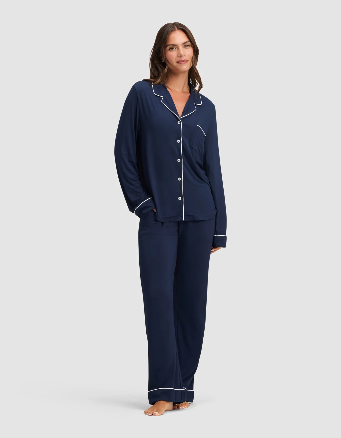 Women's Bamboo Stretch-Knit Long Sleeve Pajama Set - Image 7