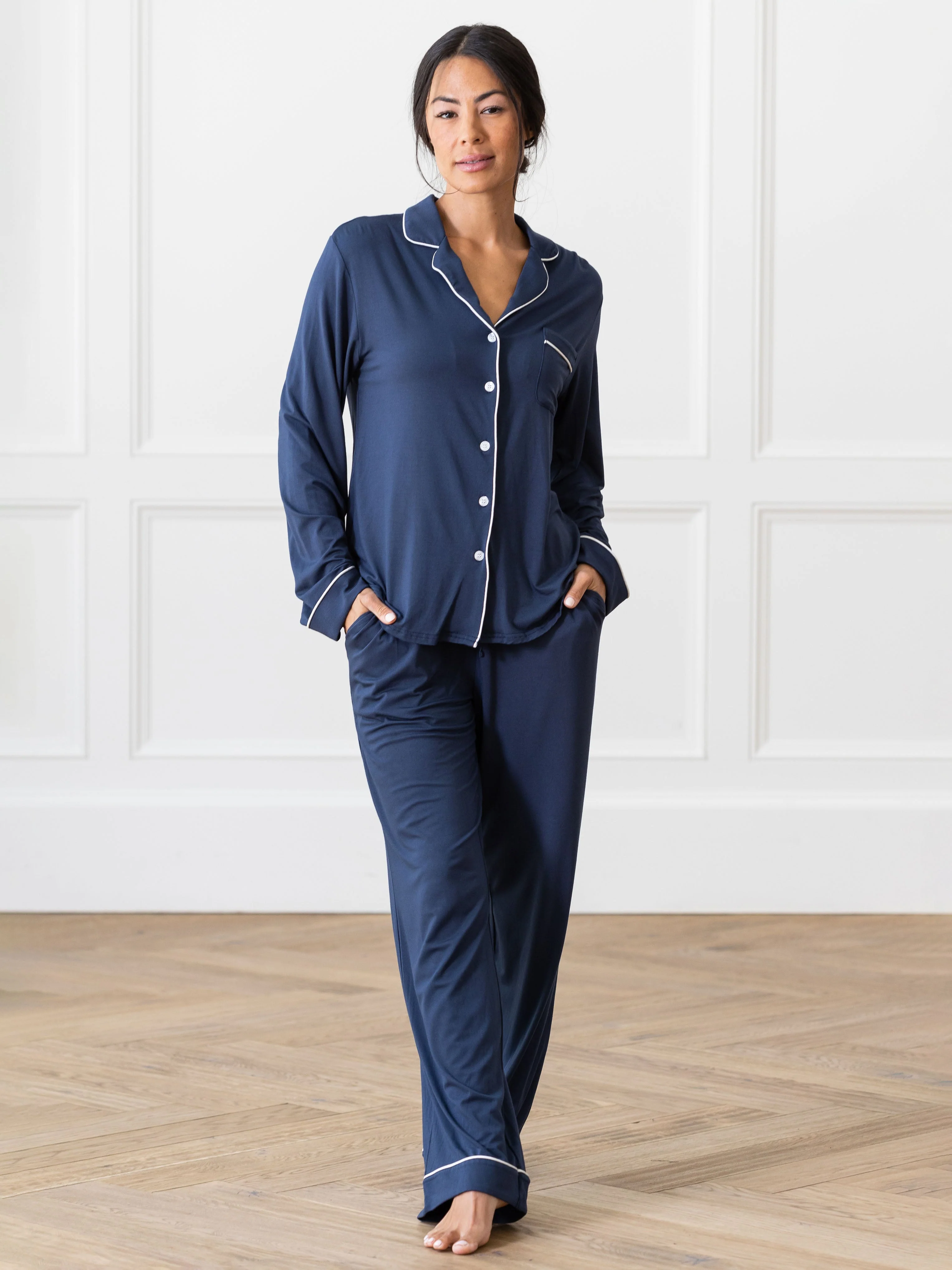 Women's Bamboo Stretch-Knit Long Sleeve Pajama Top TALL - Wholesale - Image 2