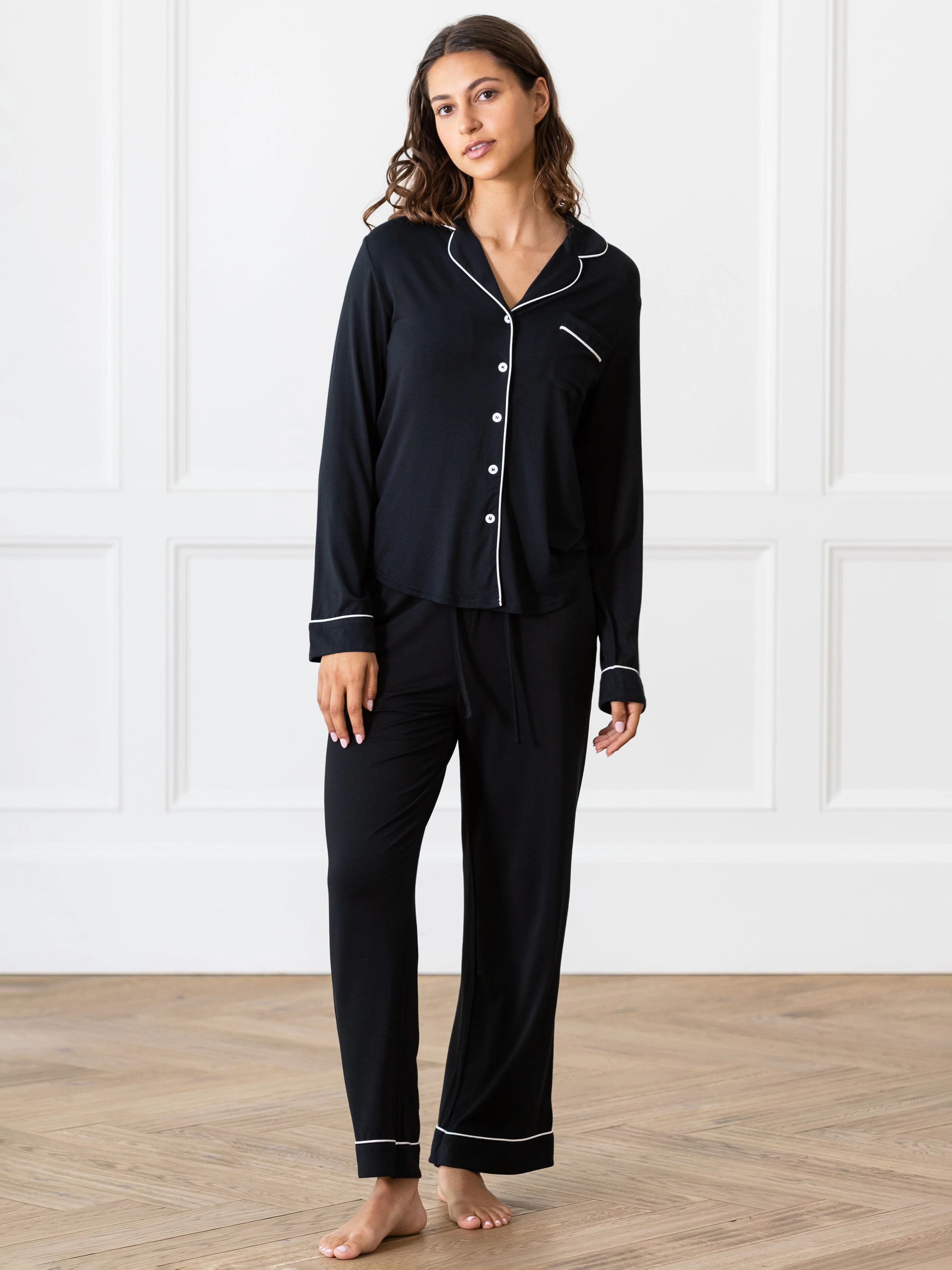 Women's Bamboo Stretch-Knit Long Sleeve Pajama Top TALL - Wholesale - Image 5