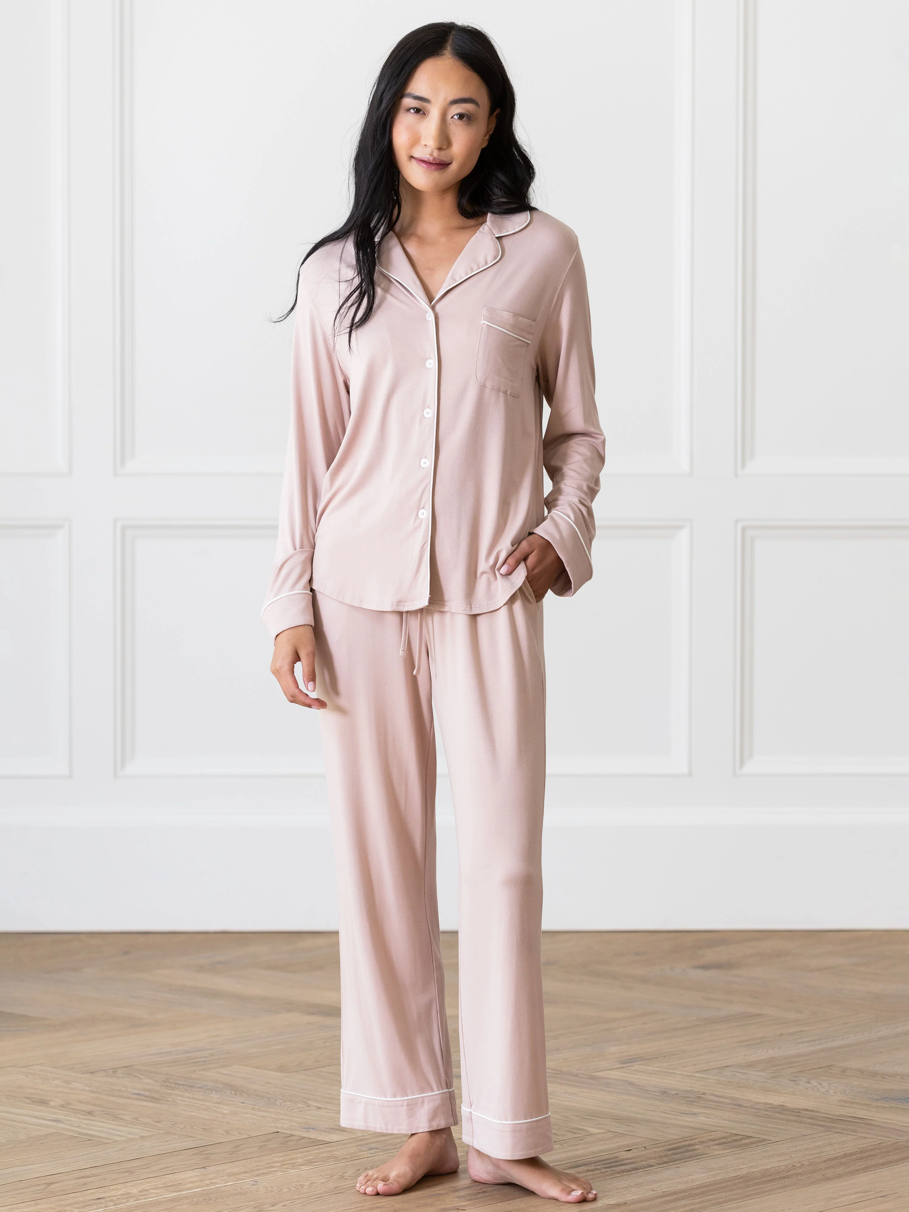 Women's Bamboo Stretch-Knit Long Sleeve Pajama Top - Wholesale - Image 19