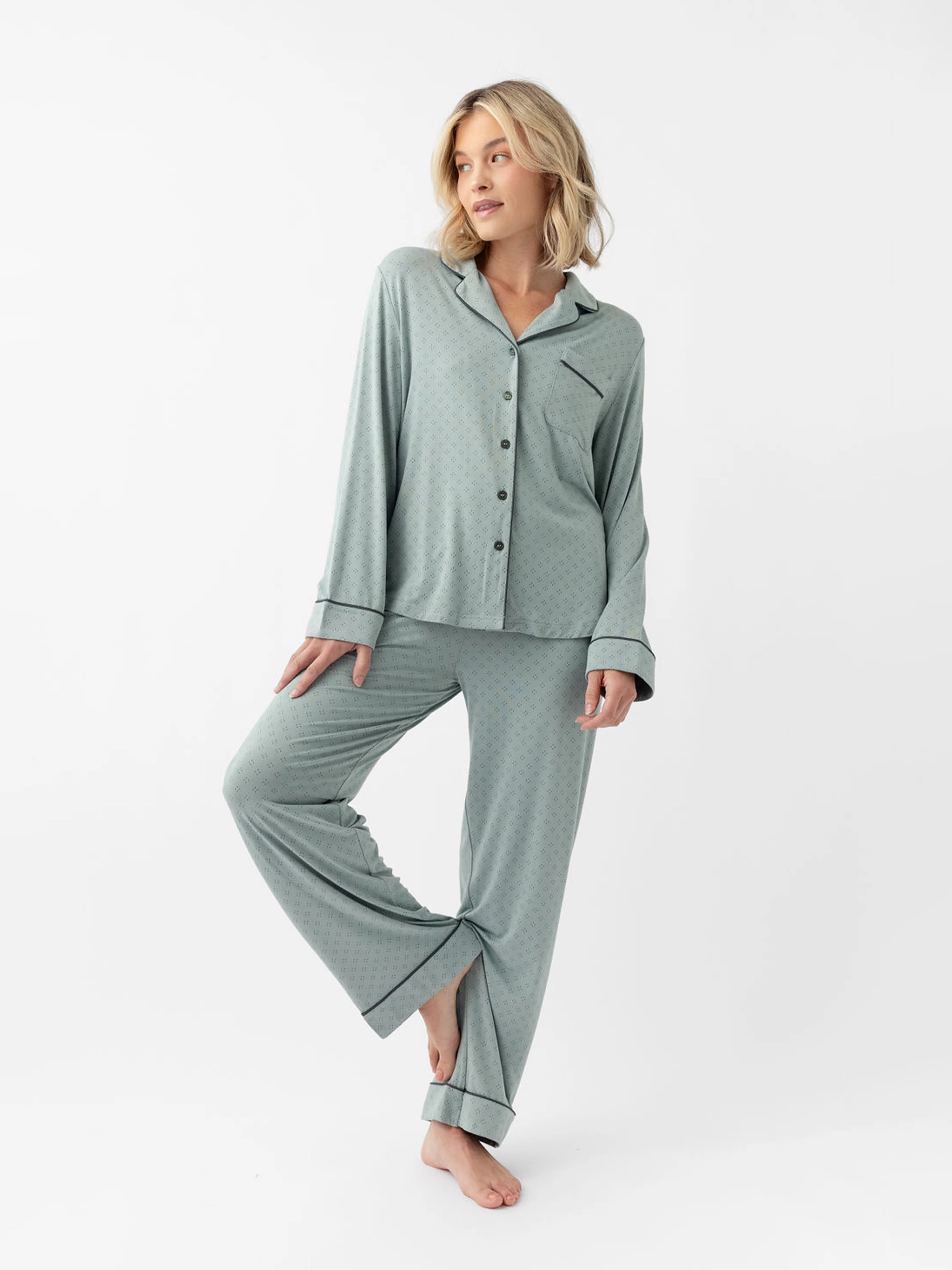 Women's Bamboo Stretch-Knit Long Sleeve Pajama Top - Wholesale - Image 81