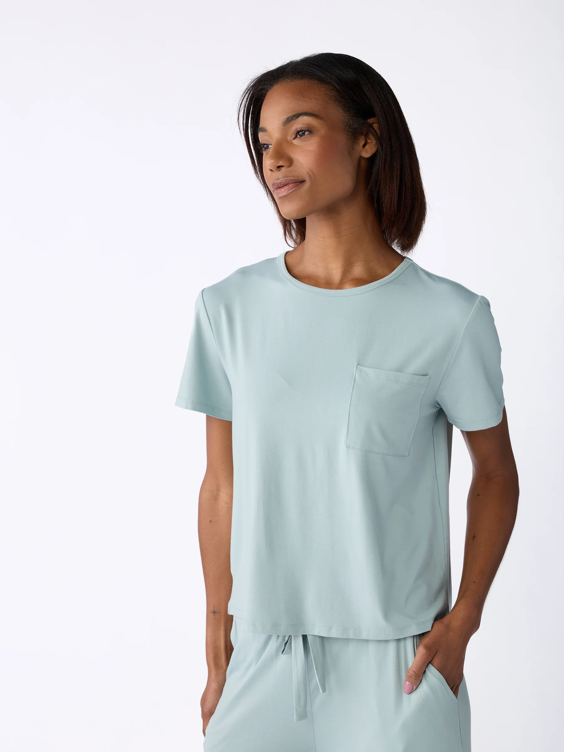 Women's Bamboo Stretch-Knit Lounge Tee - Wholesale - Image 37