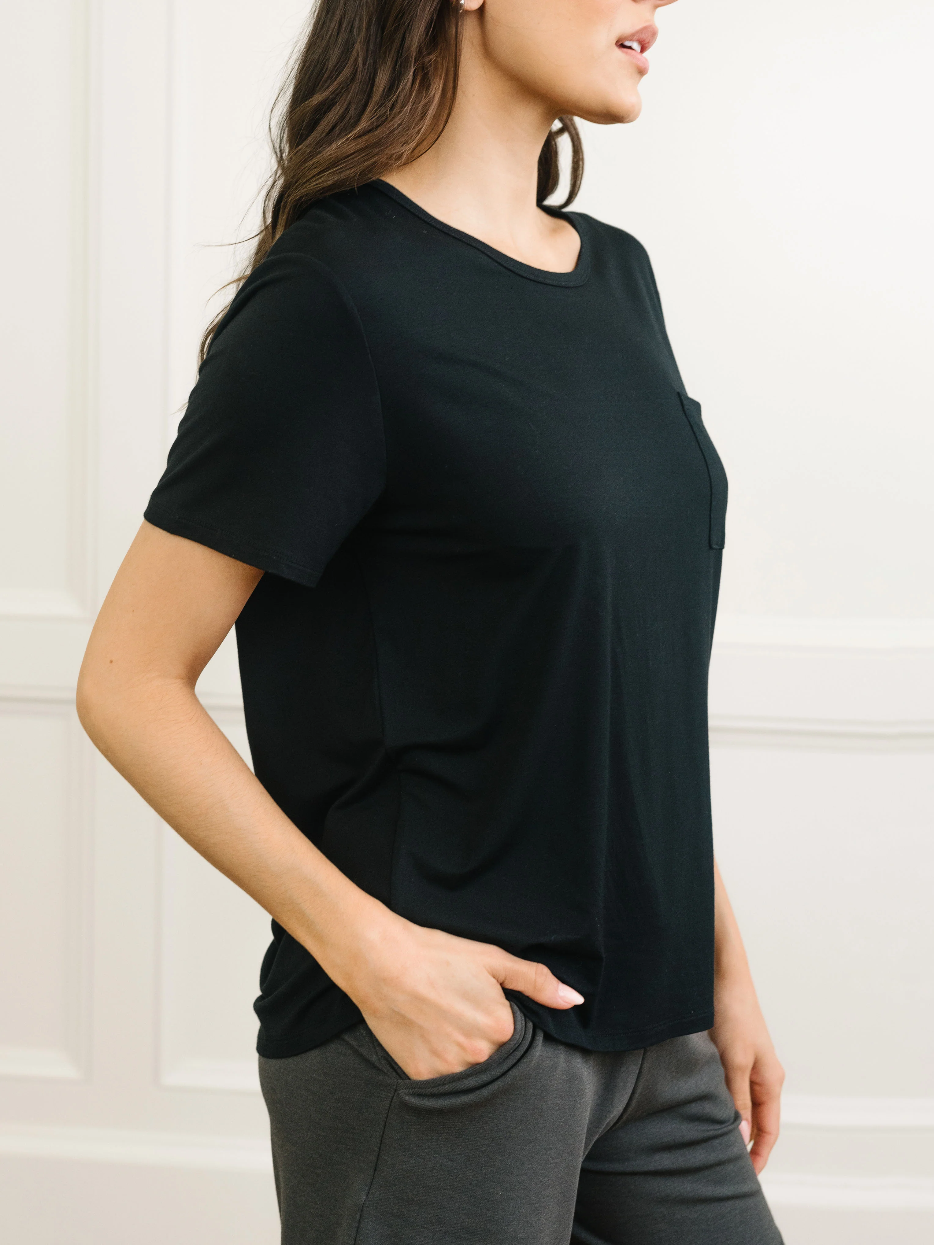 Women's Bamboo Stretch-Knit Lounge Tee - Wholesale - Image 7