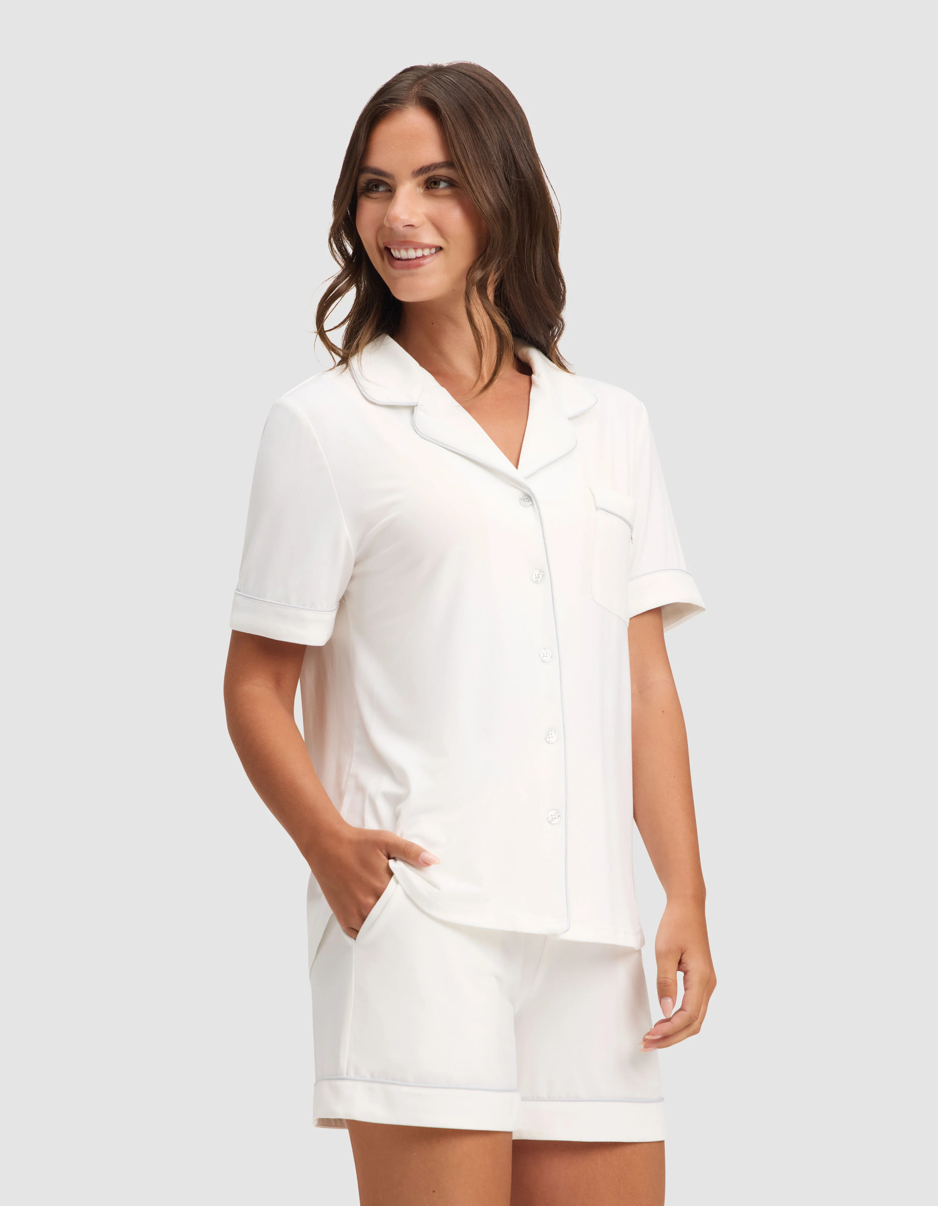 Women's Bamboo Stretch-Knit Short Sleeve Pajama Set - Image 8