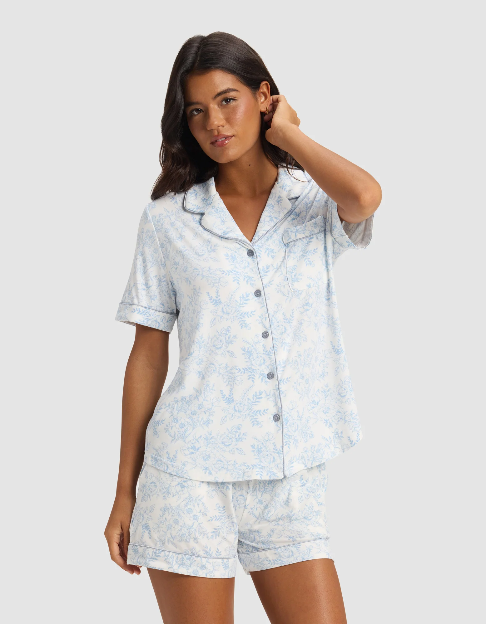 Women's Bamboo Stretch-Knit Short Sleeve Pajama Set - Image 61
