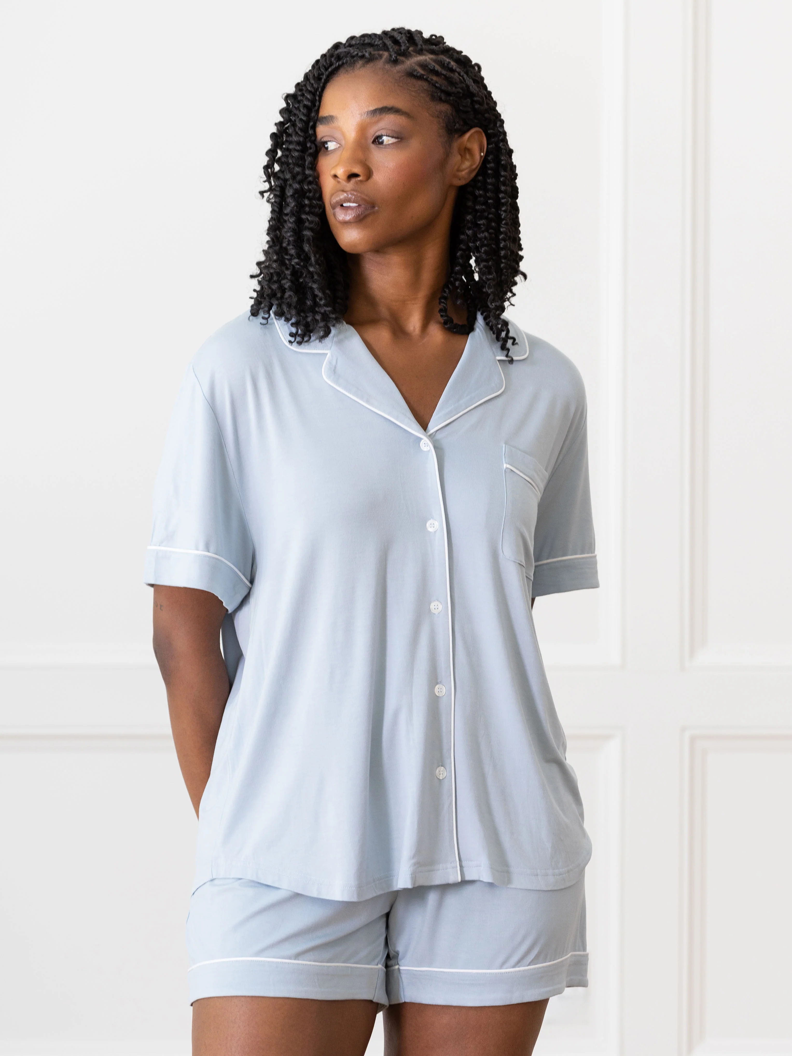 Women's Bamboo Stretch-Knit Short Sleeve Pajama Top - Wholesale - Image 41