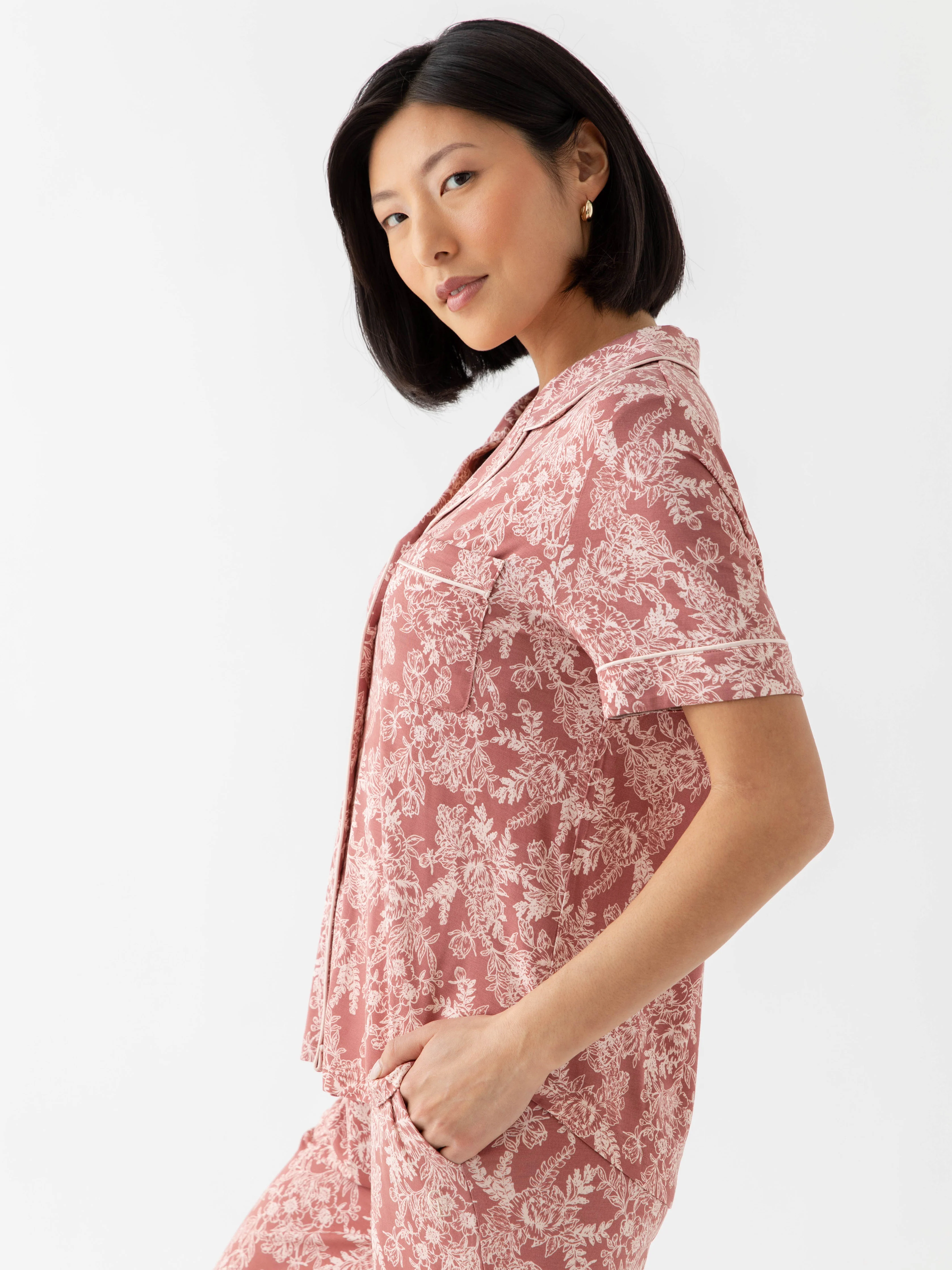 Women's Bamboo Stretch-Knit Short Sleeve Pajama Top - Wholesale - Image 68