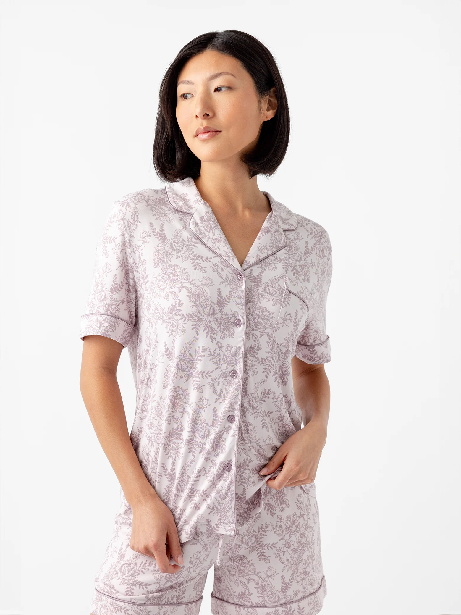 Women's Bamboo Stretch-Knit Short Sleeve Pajama Top - Wholesale - Image 94
