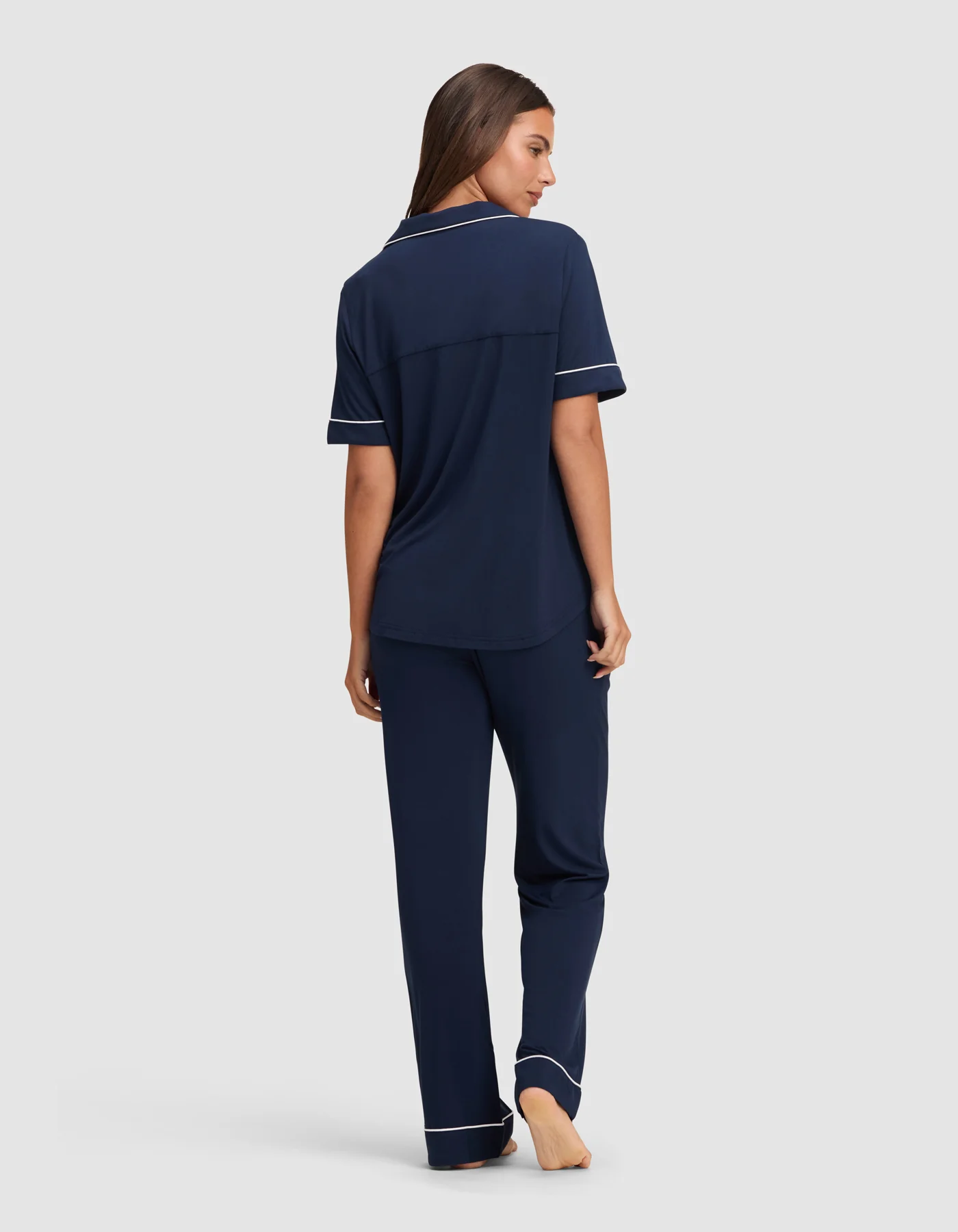 Women's Bamboo Stretch-Knit Short Sleeve & Pant Pajama Set - Image 43