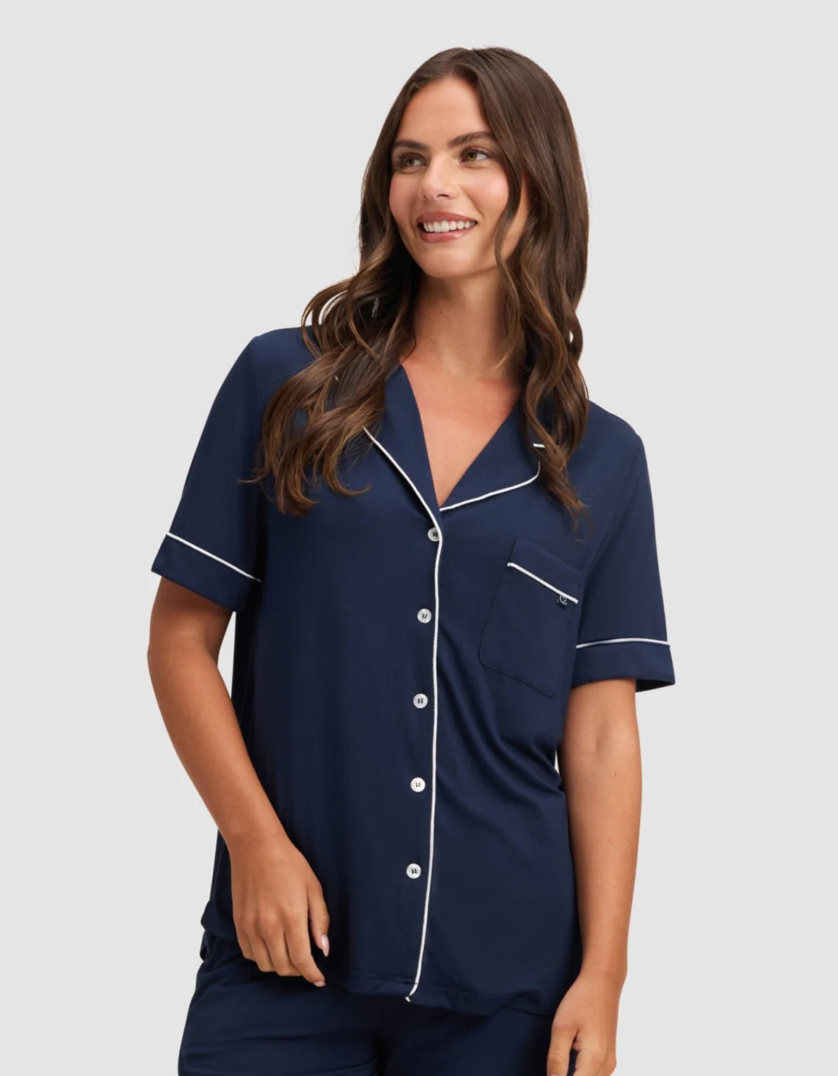 Women's Bamboo Stretch-Knit Short Sleeve Pajama Top - Image 13