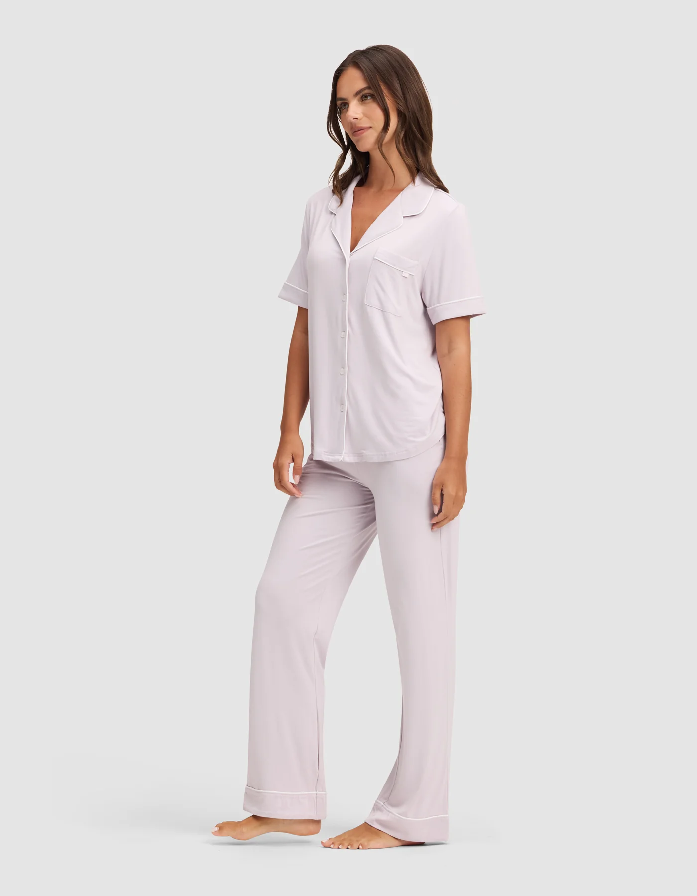 Women's Bamboo Stretch-Knit Short Sleeve & Pant Pajama Set - Image 38