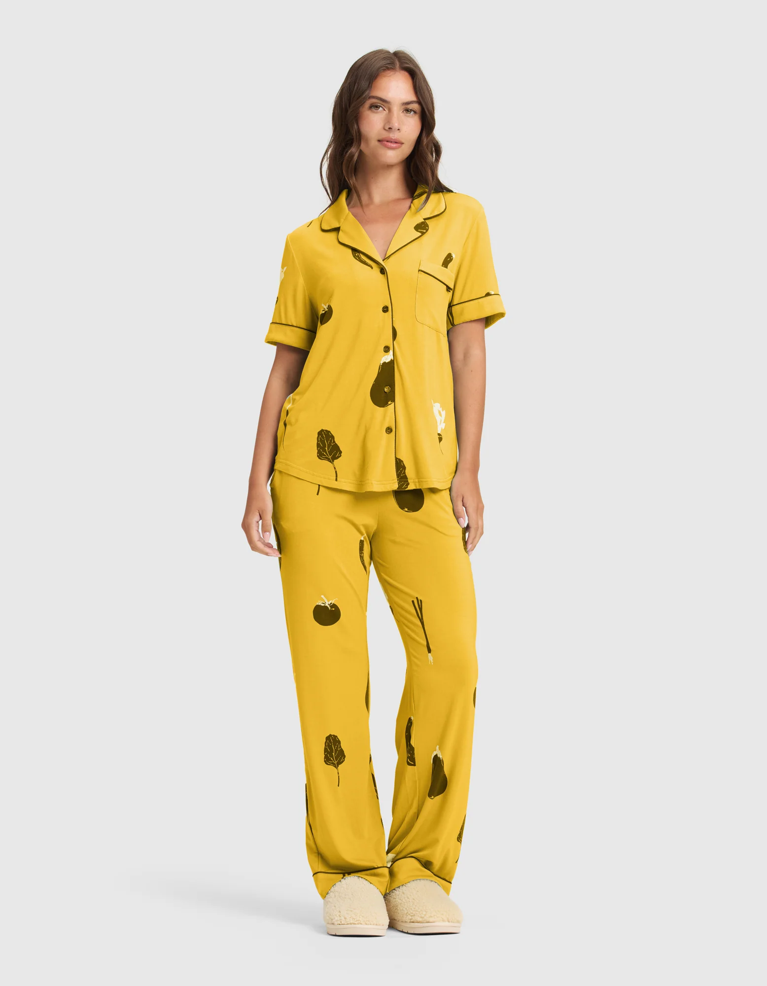 Women's Bamboo Stretch-Knit Short Sleeve & Pant Pajama Set - Last Chance - Image 5