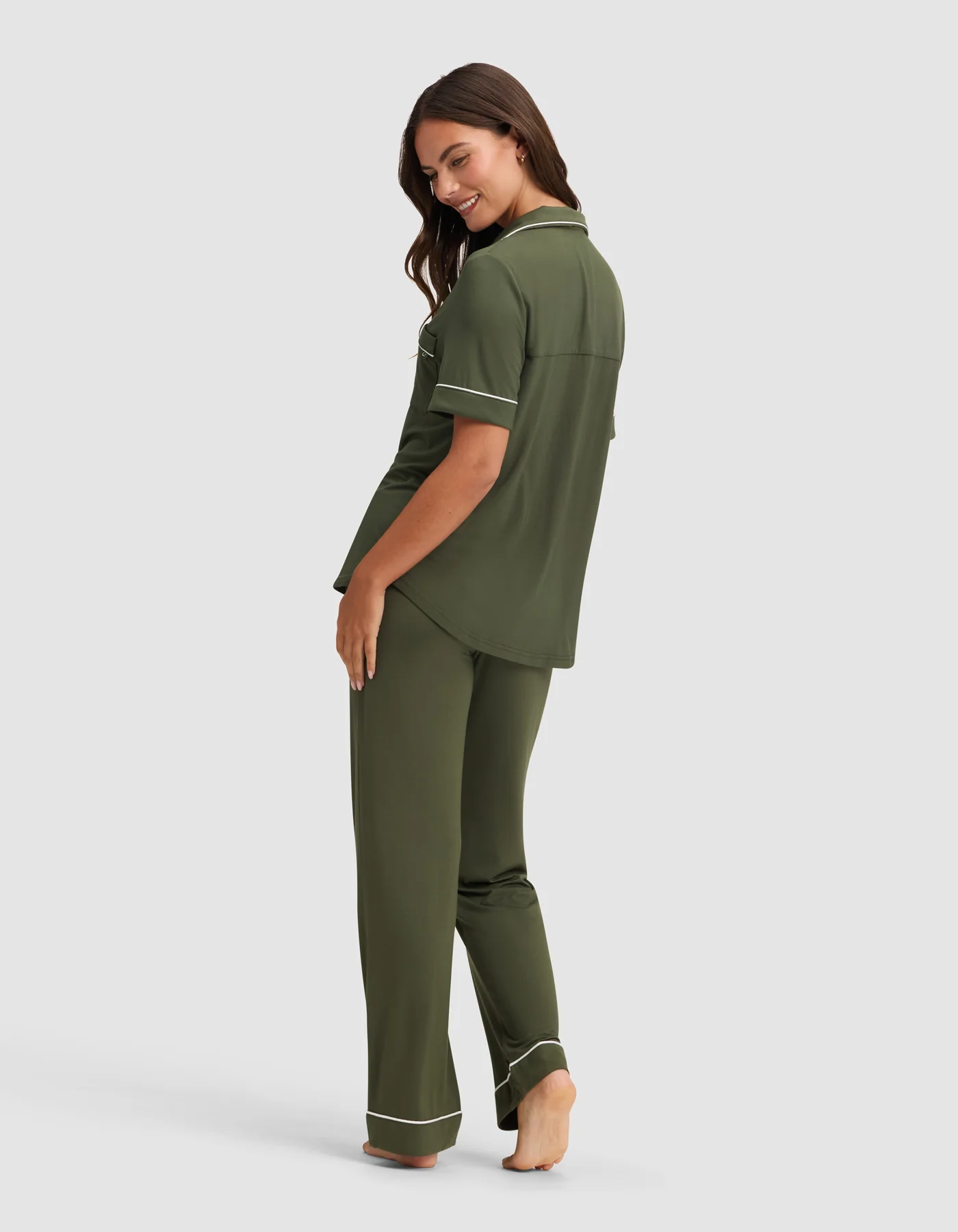Women's Bamboo Stretch-Knit Short Sleeve & Pant Pajama Set - Image 35