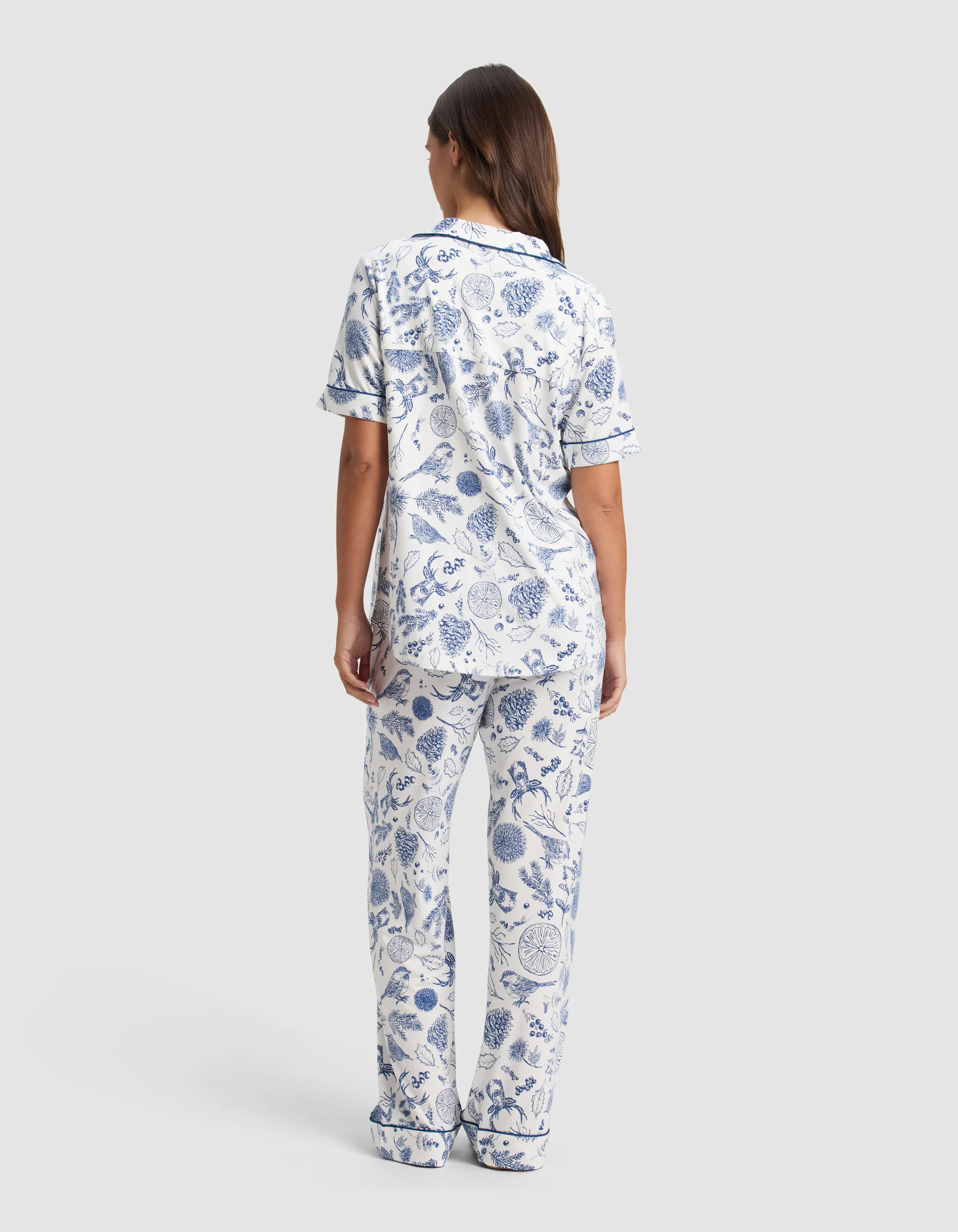 Women's Bamboo Stretch-Knit Short Sleeve & Pant Pajama Set - Last Chance - Image 56
