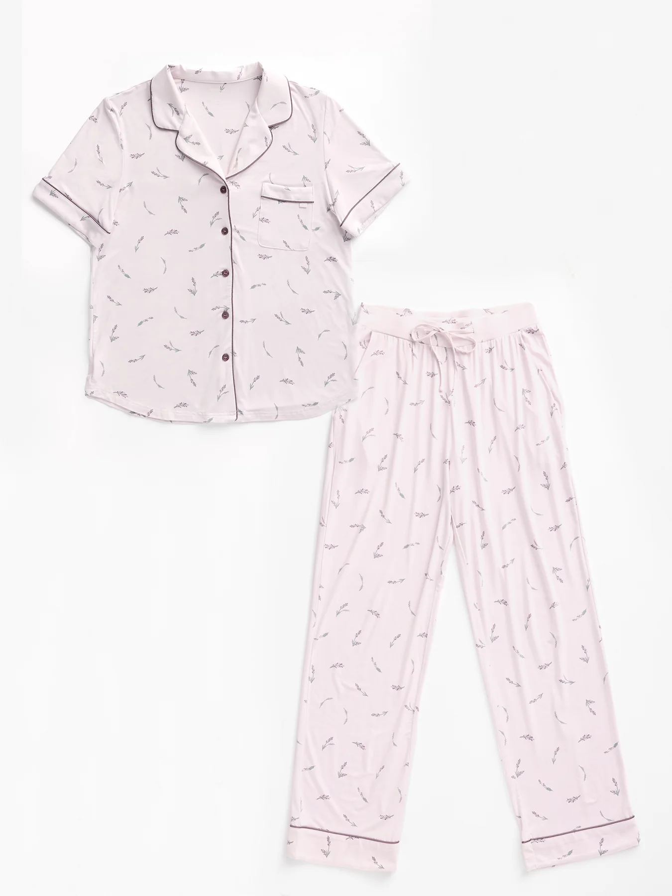 Women's Bamboo Stretch-Knit Short Sleeve & Pant Pajama Set - Last Chance - Image 87