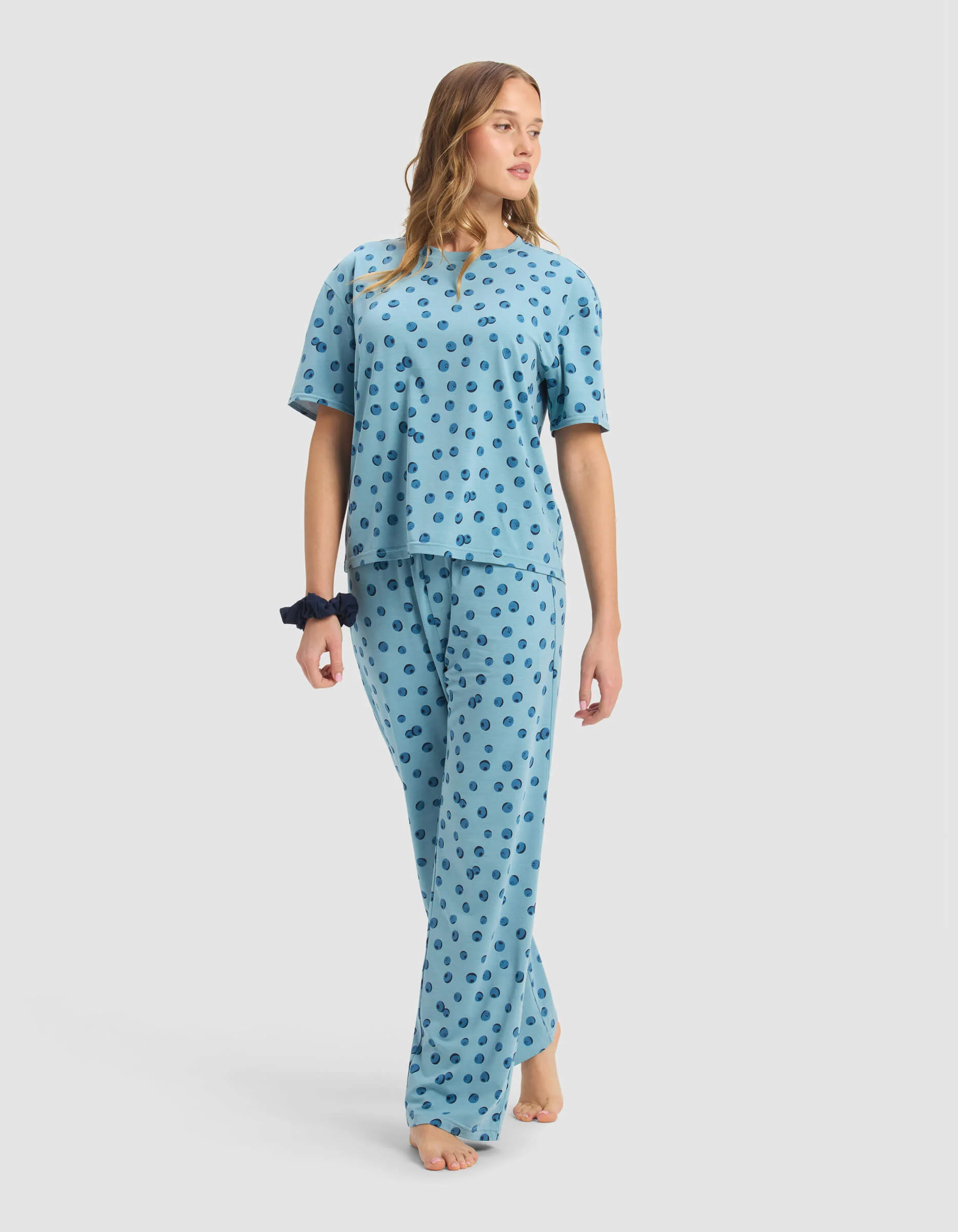 Women's First Layer Pajama Short Sleeve Tee & Pant Set - Image 36