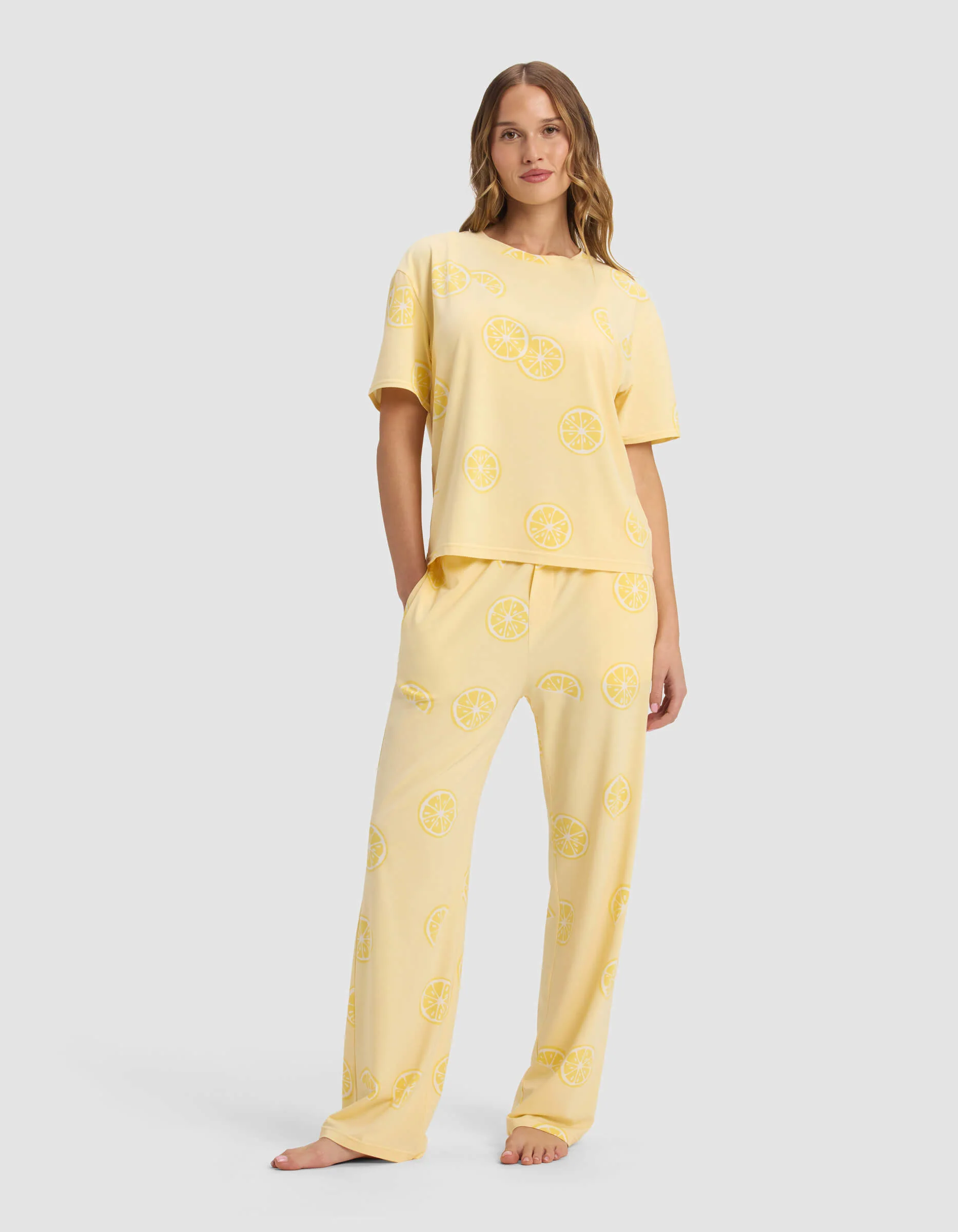 Women's First Layer Pajama Short Sleeve Tee & Pant Set - Image 42