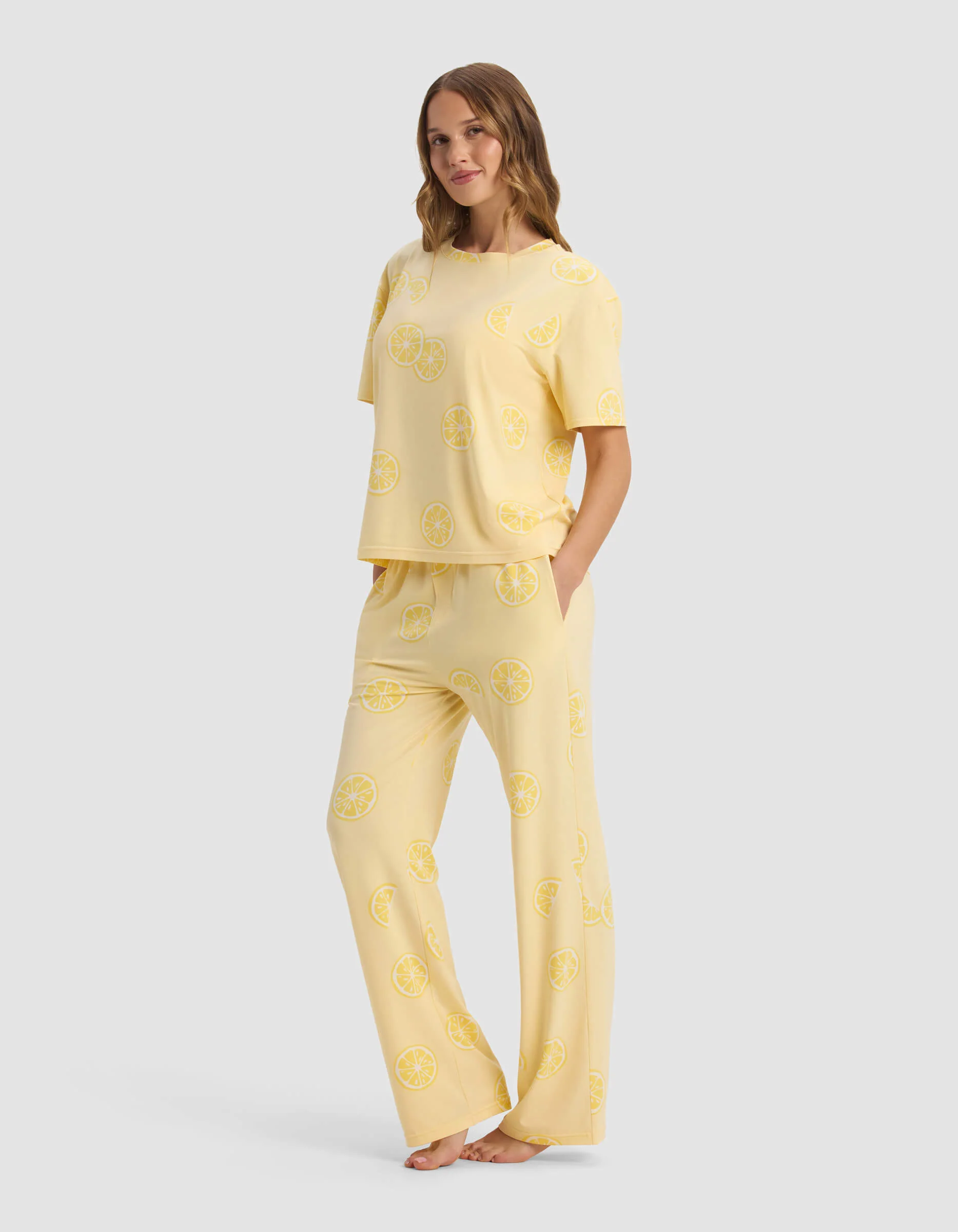 Women's First Layer Pajama Short Sleeve Tee & Pant Set - Image 44